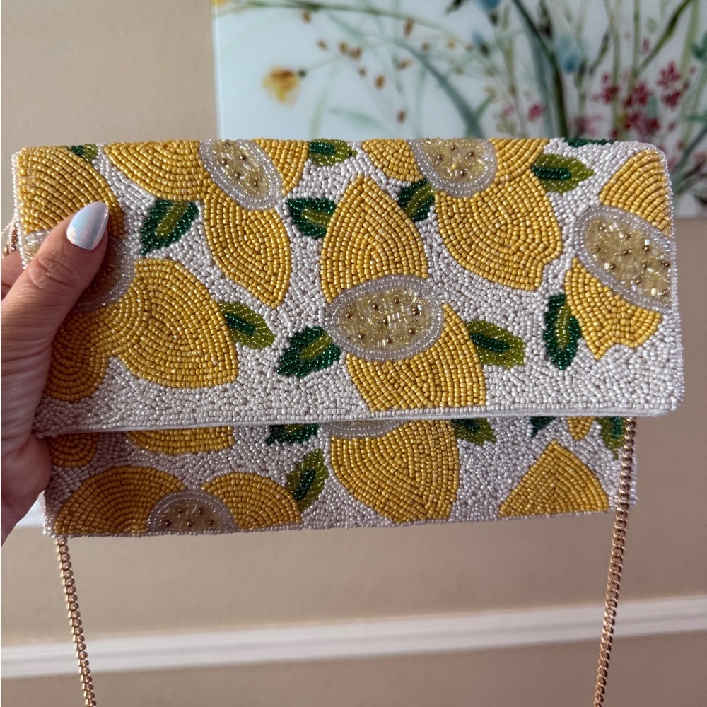 Beaded Lemon Clutch